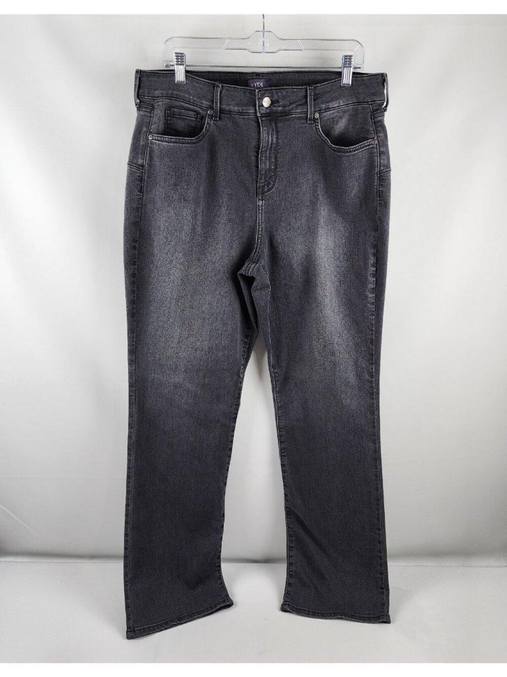 NYDJ Jeans Womens 16 Black Marilyn Uplift Straight Leg Denim (34x31)